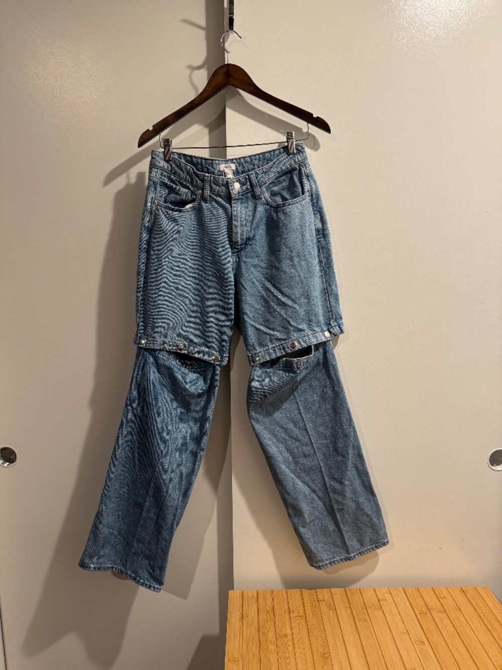 Forever 21 Snap Breakaway Baggy Denim Jeans